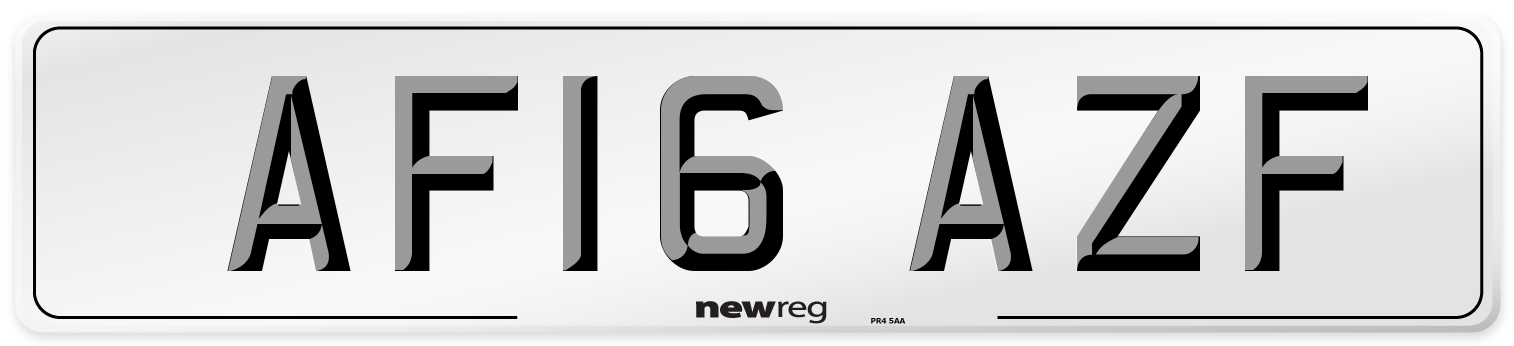 AF16 AZF Number Plate from New Reg